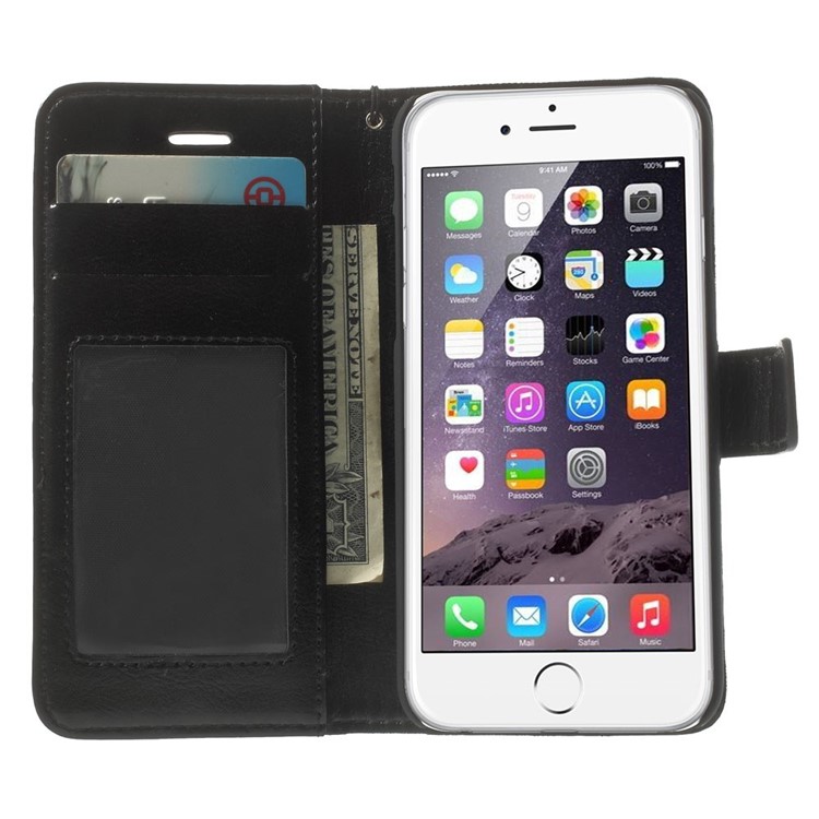 Crazy Horse Wallet Leather Stand Case for iPhone 6s / 6 4.7 inch - Black-5