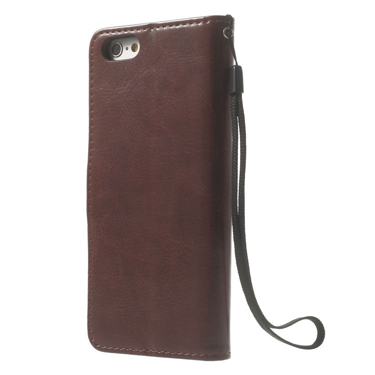 Crazy Horse Stand Leather Magnetic Case for iPhone 6s / 6 4.7 inch - Brown-2