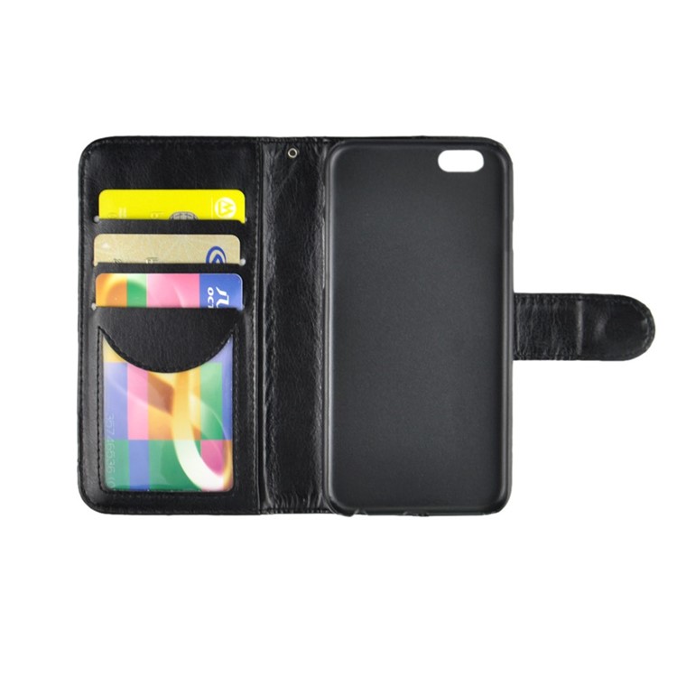 Genuine Crocodile Texture Leather Wallet Stand Cover for iPhone 6s / 6 4.7 inch - Black-2