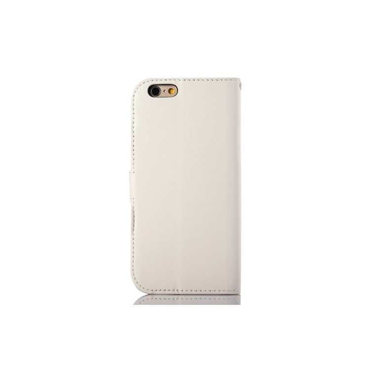 Oil Wax Crazy Horse Wallet Leather Stand Cover for iPhone 6s / 6 4.7 inch - White-2