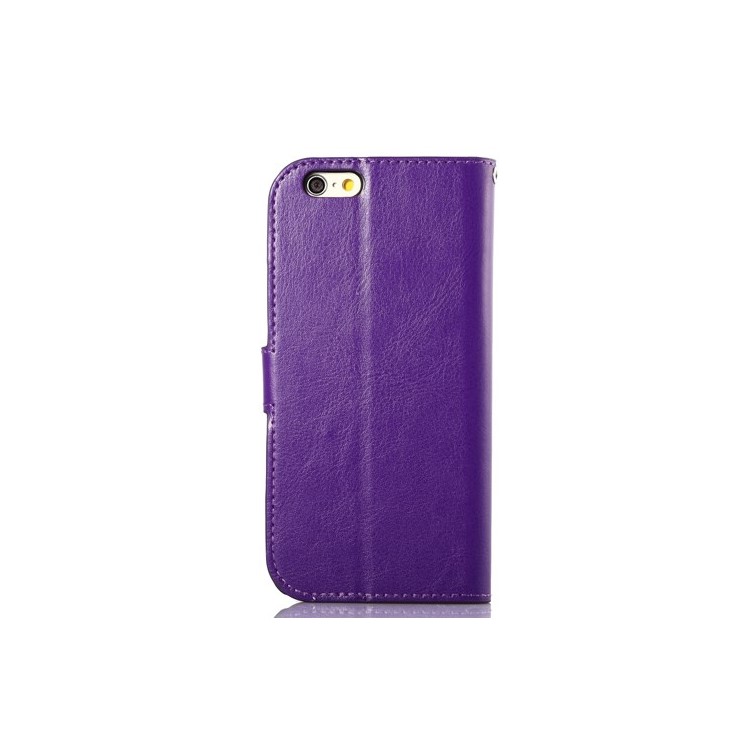 Oil Wax Crazy Horse Magnetic Leather Case w/ Stand for iPhone 6s / 6 4.7 inch - Purple-2