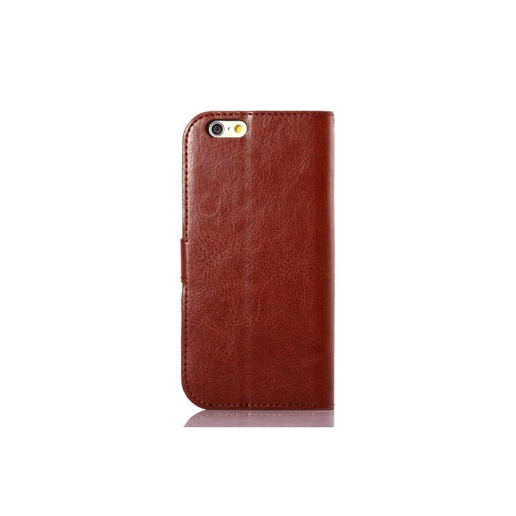 Oil Wax Crazy Horse PU Leather Stand Case for iPhone 6s / 6 4.7 inch - Brown-2