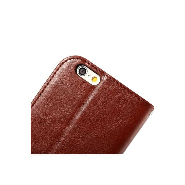 Oil Wax Crazy Horse PU Leather Stand Case for iPhone 6s / 6 4.7 inch - Brown-5