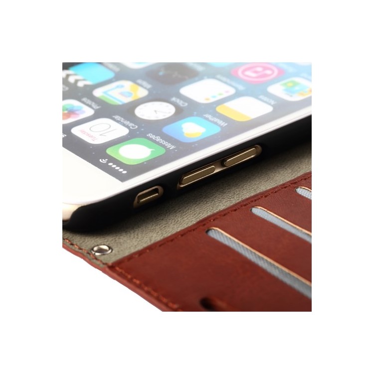 Oil Wax Crazy Horse PU Leather Stand Case for iPhone 6s / 6 4.7 inch - Brown-8