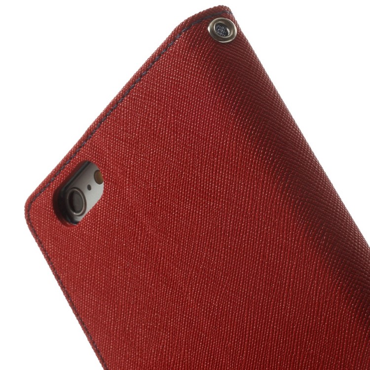 Mercury GOOSPERY Fancy Diary Leather Wallet Case for iPhone 6 Plus / 6s Plus w/ Stand - Red-11
