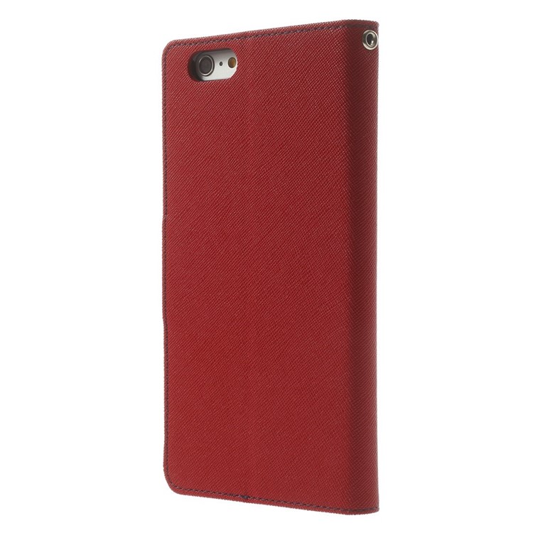 Mercury GOOSPERY Fancy Diary Leather Wallet Case for iPhone 6 Plus / 6s Plus w/ Stand - Red-2