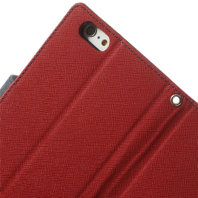 Mercury GOOSPERY Fancy Diary Leather Wallet Case for iPhone 6 Plus / 6s Plus w/ Stand - Red-8