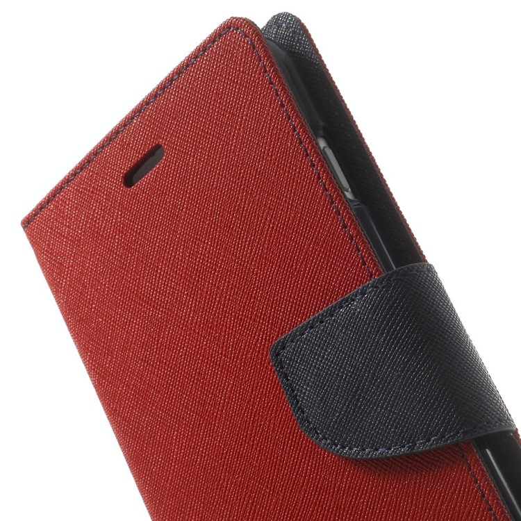 Mercury GOOSPERY Fancy Diary Leather Wallet Case for iPhone 6 Plus / 6s Plus w/ Stand - Red-9