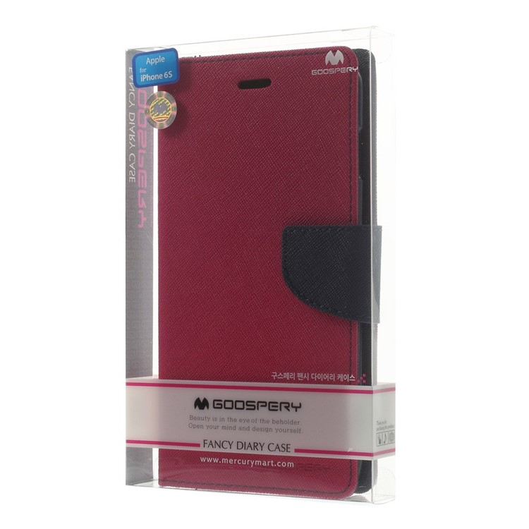 Mercury GOOSPERY Fancy Diary Leather Wallet Cover for iPhone 6 Plus / 6s Plus w/ Stand - Rose-11