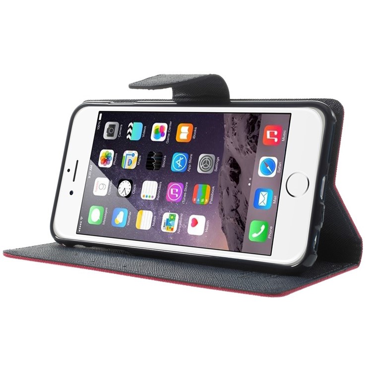 Mercury GOOSPERY Fancy Diary Leather Wallet Cover for iPhone 6 Plus / 6s Plus w/ Stand - Rose-3