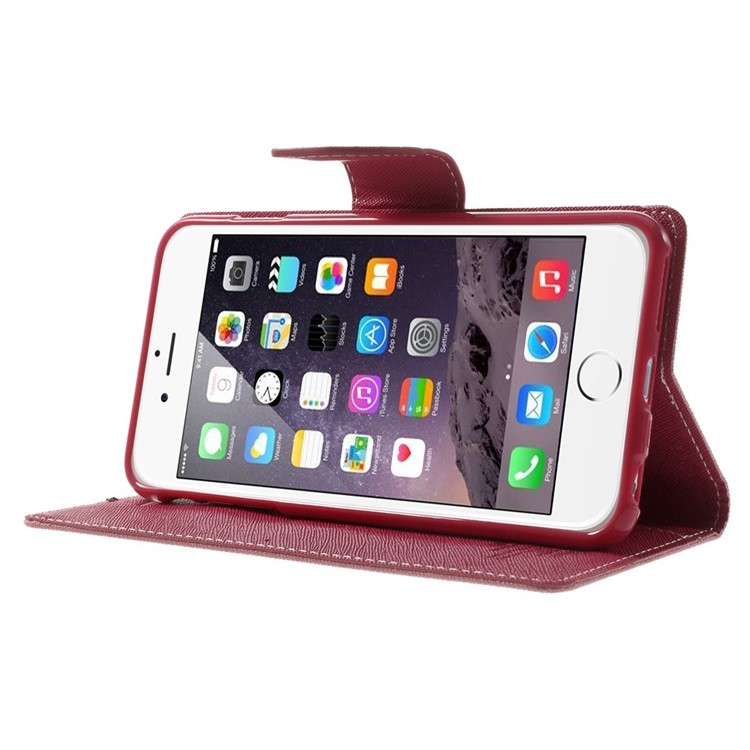 Mercury GOOSPERY Fancy Diary Wallet Leather Case for iPhone 6 Plus / 6s Plus w/ Stand - Pink-3