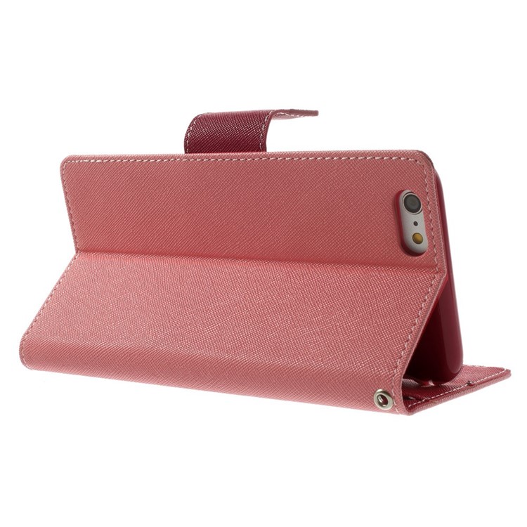 Mercury GOOSPERY Fancy Diary Wallet Leather Case for iPhone 6 Plus / 6s Plus w/ Stand - Pink-4