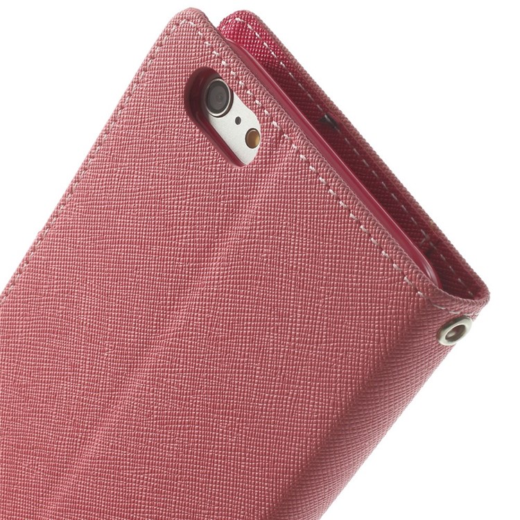 Mercury GOOSPERY Fancy Diary Wallet Leather Case for iPhone 6 Plus / 6s Plus w/ Stand - Pink-9