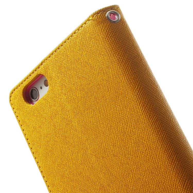 Mercury GOOSPERY Fancy Diary Wallet Leather Shell for iPhone 6 Plus / 6s Plus w/ Stand - Yellow-10