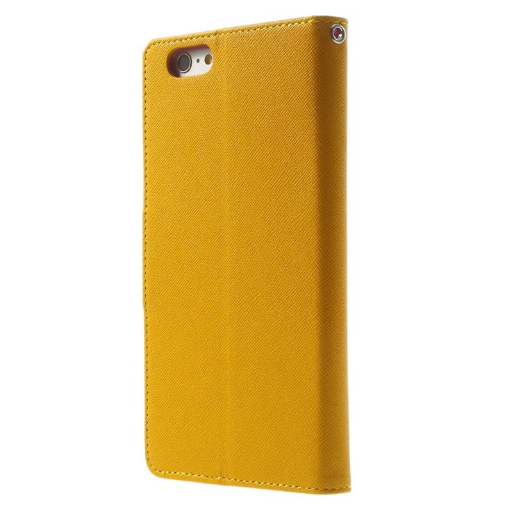 Mercury GOOSPERY Fancy Diary Wallet Leather Shell for iPhone 6 Plus / 6s Plus w/ Stand - Yellow-2