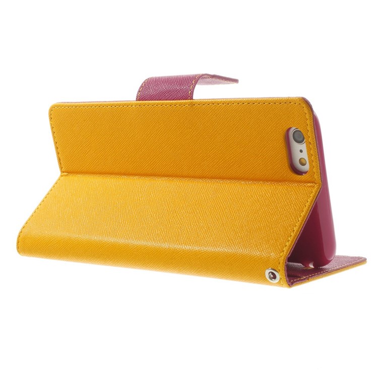 Mercury GOOSPERY Fancy Diary Wallet Leather Shell for iPhone 6 Plus / 6s Plus w/ Stand - Yellow-4