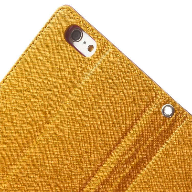 Mercury GOOSPERY Fancy Diary Wallet Leather Shell for iPhone 6 Plus / 6s Plus w/ Stand - Yellow-7