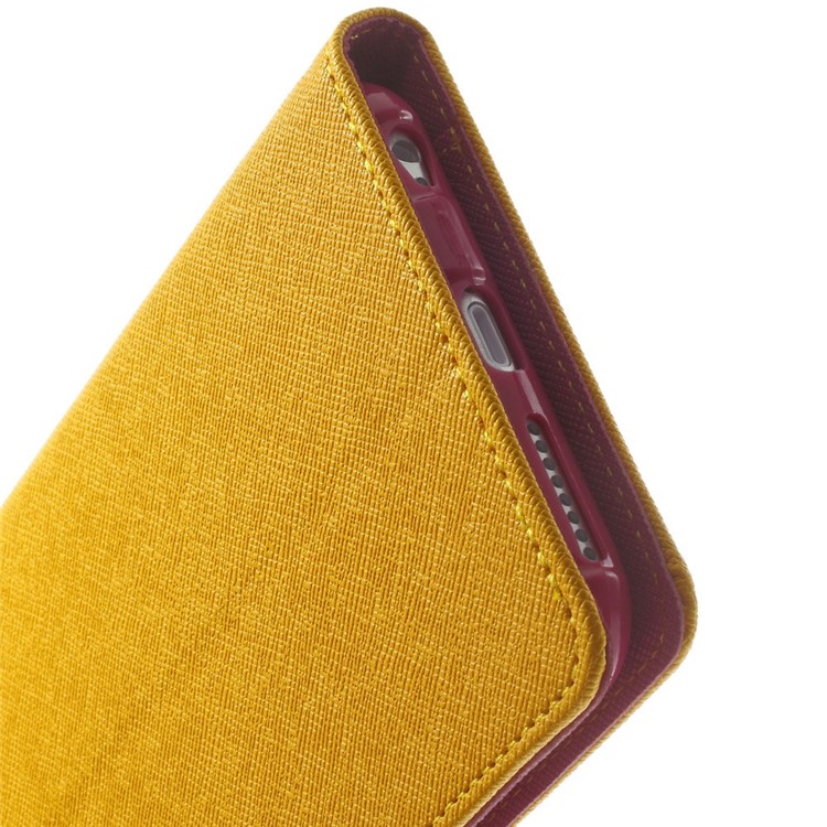 Mercury GOOSPERY Fancy Diary Wallet Leather Shell for iPhone 6 Plus / 6s Plus w/ Stand - Yellow-9
