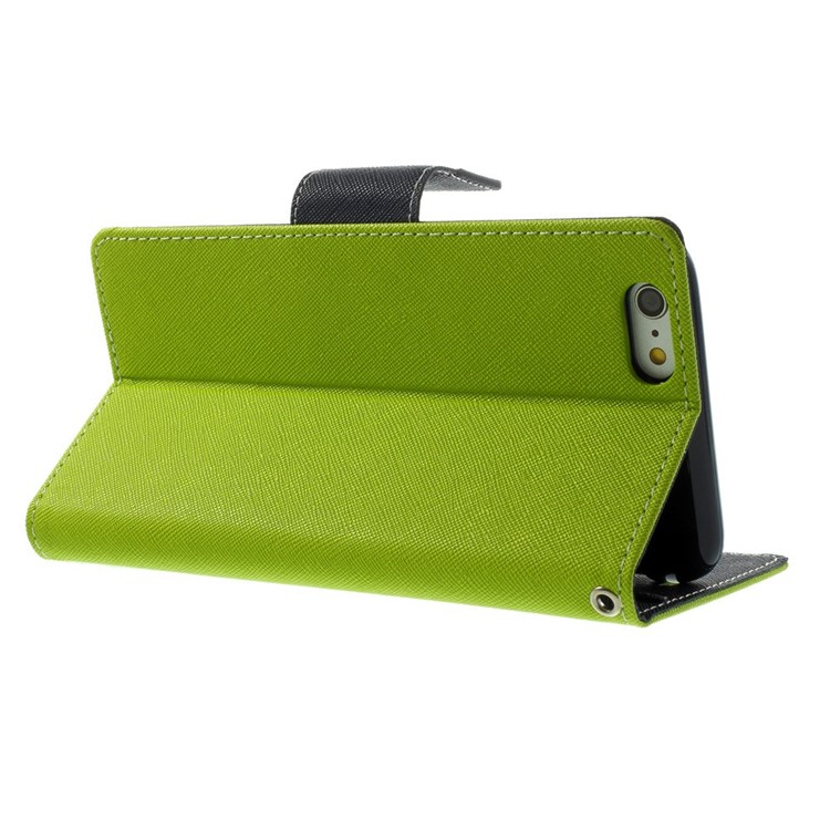 Mercury GOOSPERY Fancy Diary Wallet Leather Case for iPhone 6 Plus / 6s Plus w/ Stand - Green-4