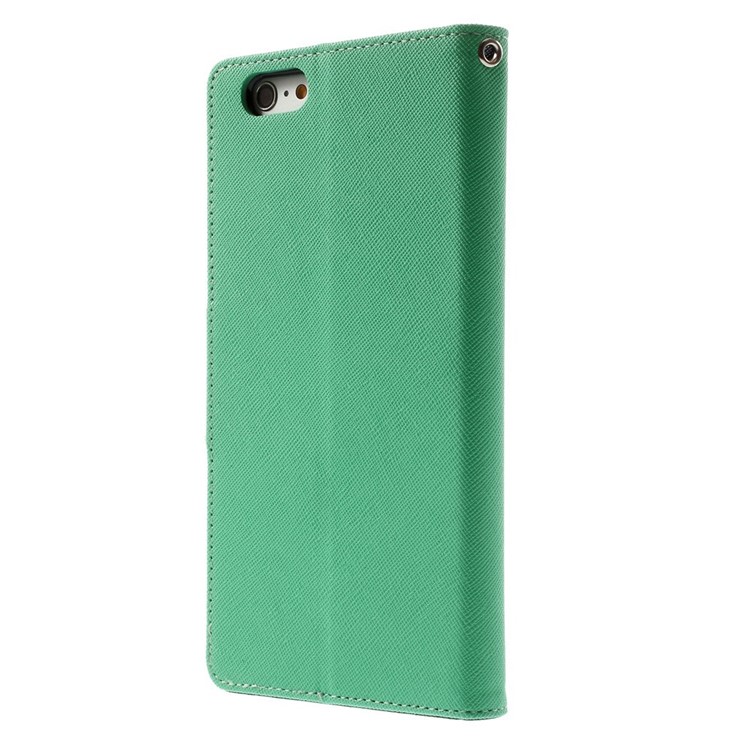 Mercury GOOSPERY Fancy Diary Leather Case for iPhone 6 Plus / 6s Plus w/ Card Holder & Stand - Cyan-2