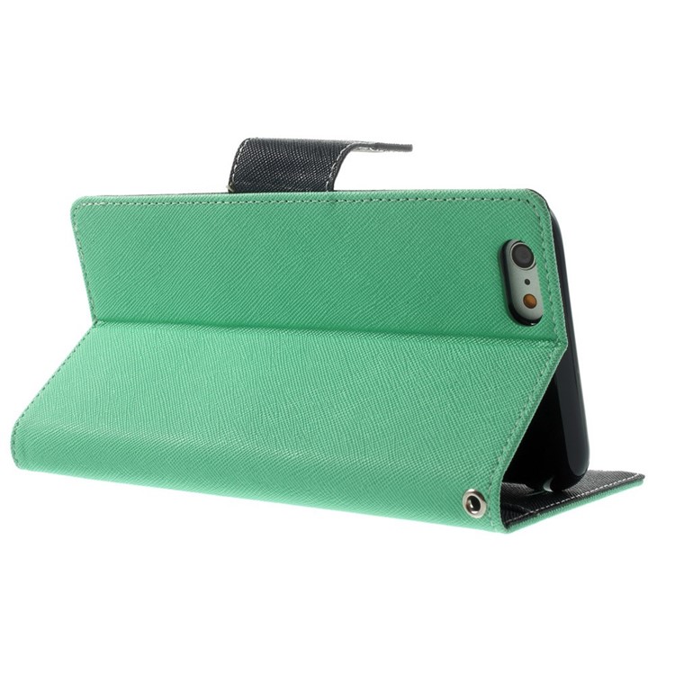 Mercury GOOSPERY Fancy Diary Leather Case for iPhone 6 Plus / 6s Plus w/ Card Holder & Stand - Cyan-4