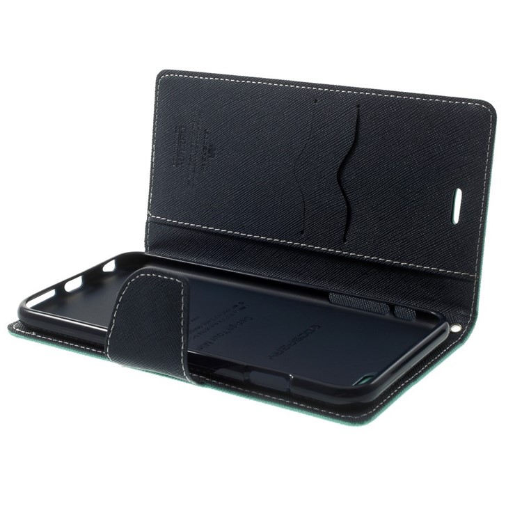 Mercury GOOSPERY Fancy Diary Leather Case for iPhone 6 Plus / 6s Plus w/ Card Holder & Stand - Cyan-6