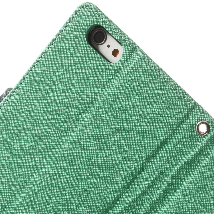 Mercury GOOSPERY Fancy Diary Leather Case for iPhone 6 Plus / 6s Plus w/ Card Holder & Stand - Cyan-7