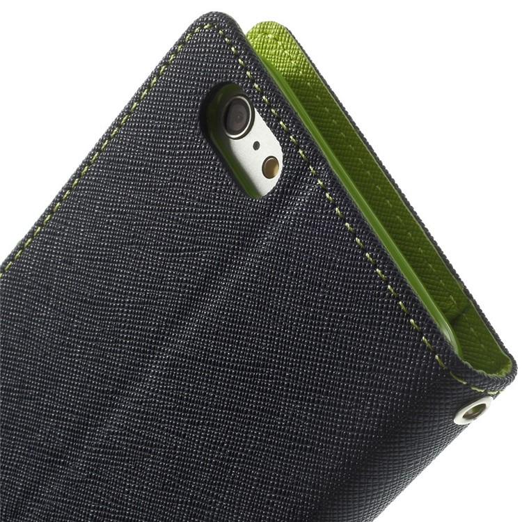 Mercury GOOSPERY Fancy Diary Leather Wallet Cover for iPhone 6 Plus / 6s Plus w/ Stand - Dark Blue-10