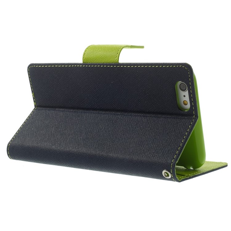 Mercury GOOSPERY Fancy Diary Leather Wallet Cover for iPhone 6 Plus / 6s Plus w/ Stand - Dark Blue-4