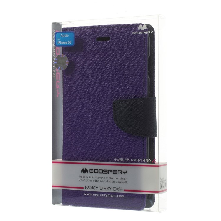 Mercury GOOSPERY Fancy Diary Wallet Leather Case for iPhone 6 Plus / 6s Plus w/ Stand - Purple-11