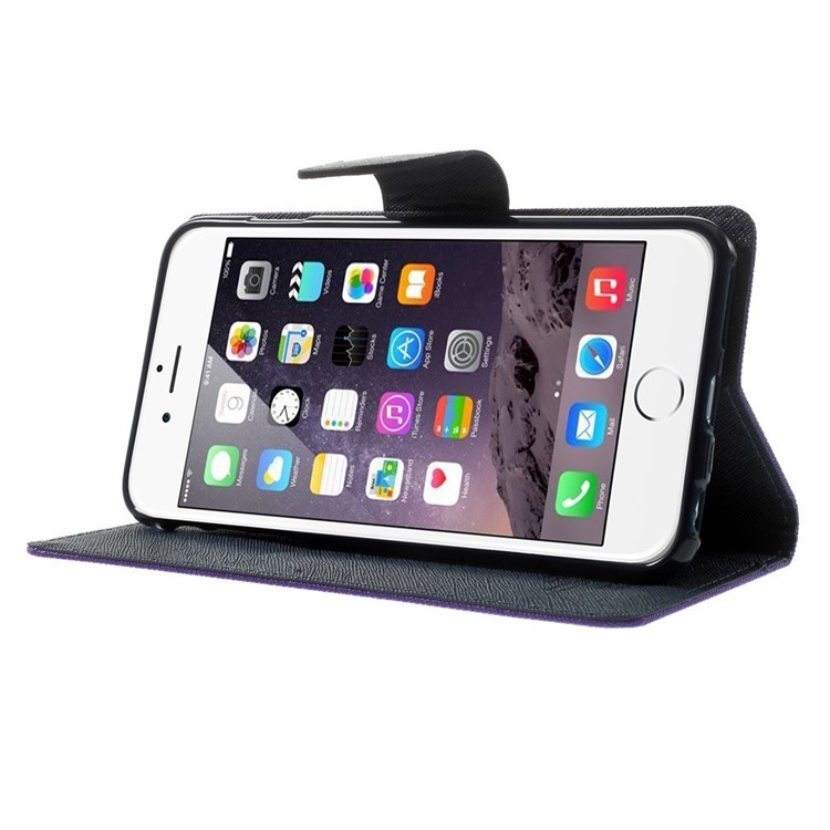 Mercury GOOSPERY Fancy Diary Wallet Leather Case for iPhone 6 Plus / 6s Plus w/ Stand - Purple-3