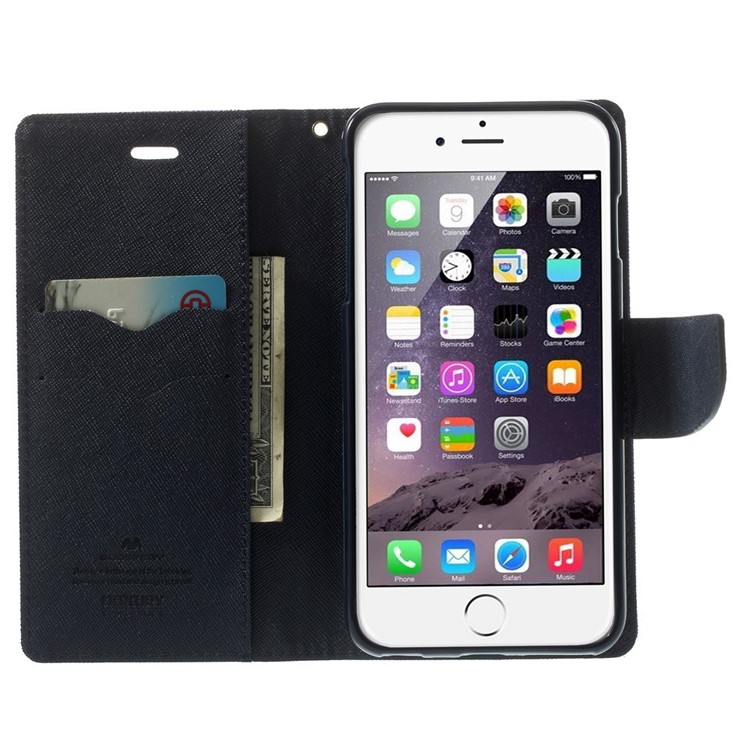 Mercury GOOSPERY Fancy Diary Wallet Leather Case for iPhone 6 Plus / 6s Plus w/ Stand - Purple-5