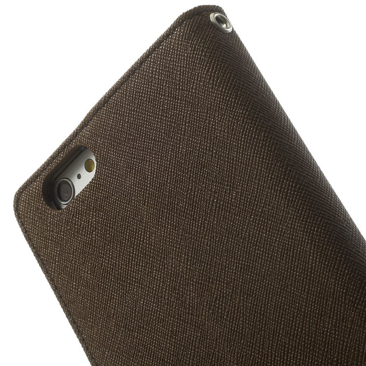 Mercury GOOSPERY Fancy Diary Leather Case for iPhone 6 Plus / 6s Plus w/ Stand - Brown-10