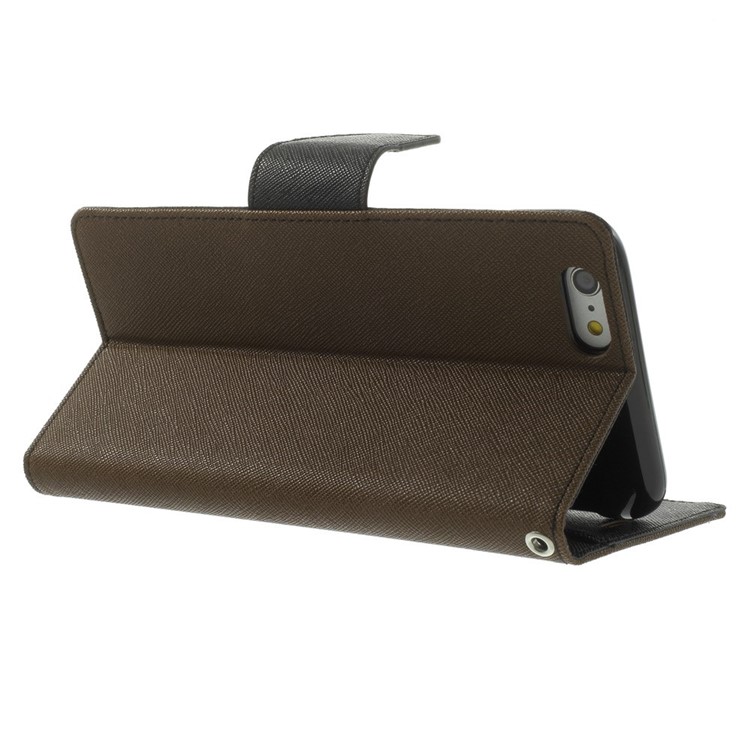 Mercury GOOSPERY Fancy Diary Leather Case for iPhone 6 Plus / 6s Plus w/ Stand - Brown-4