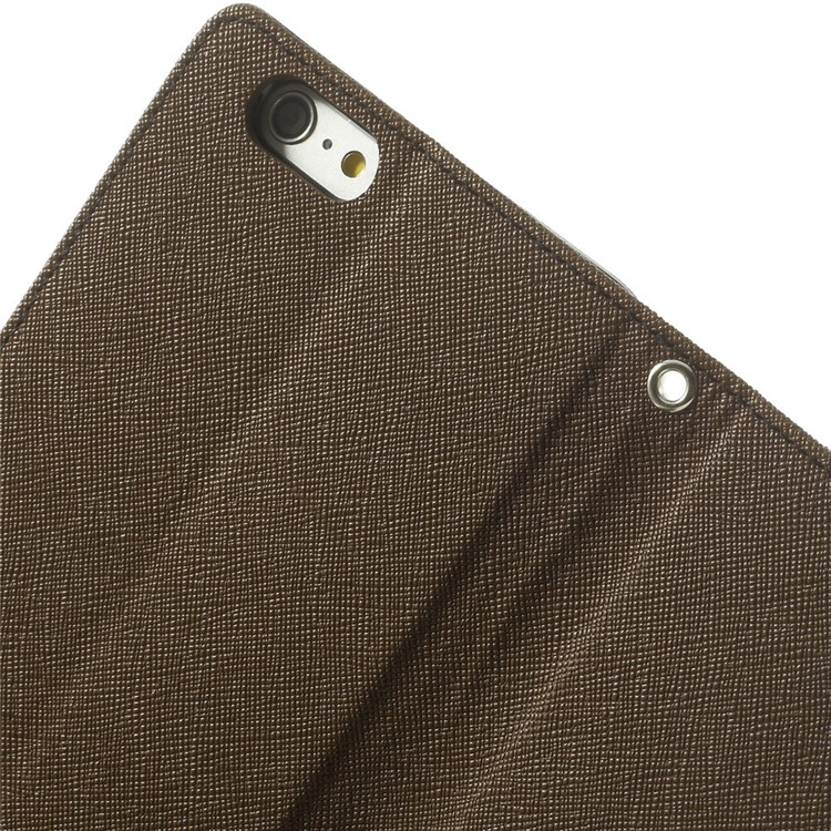 Mercury GOOSPERY Fancy Diary Leather Case for iPhone 6 Plus / 6s Plus w/ Stand - Brown-7