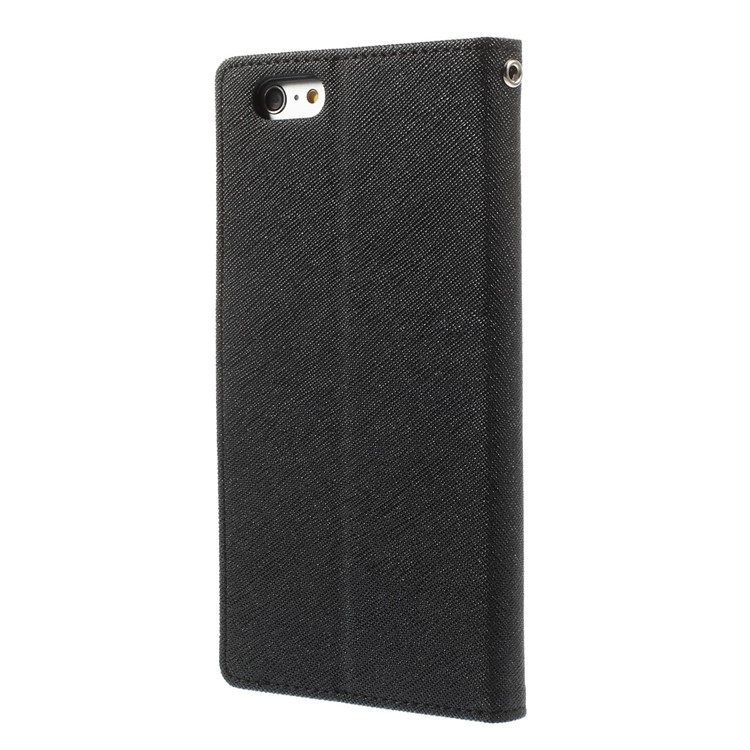 Mercury GOOSPERY Fancy Diary Leather Cover for iPhone 6 Plus / 6s Plus w/ Stand - Black-2