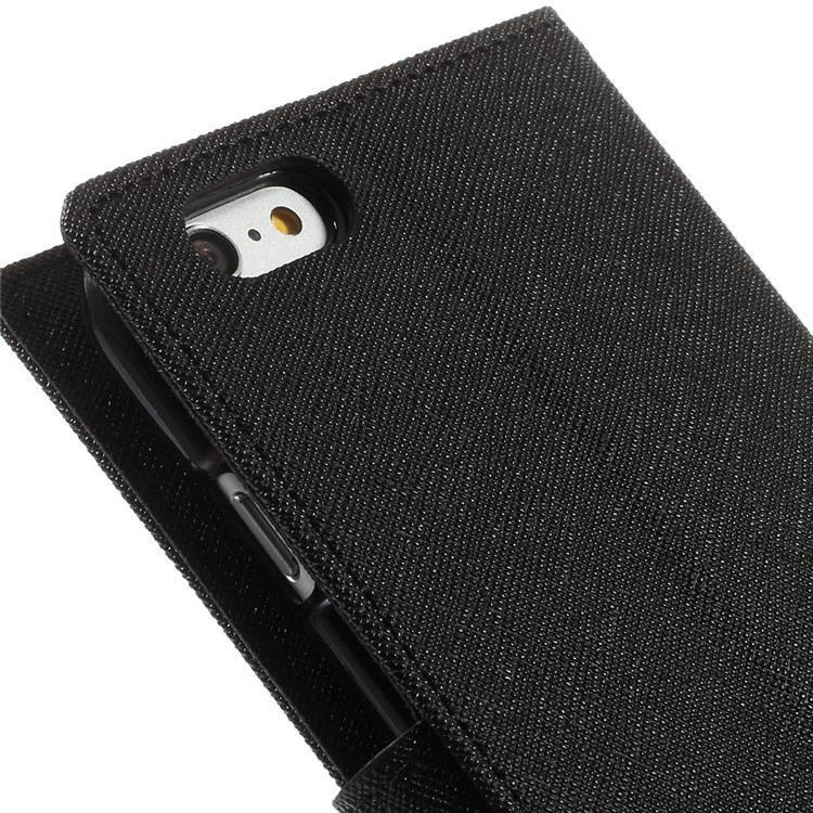 Mercury GOOSPERY Fancy Diary Leather Cover for iPhone 6 Plus / 6s Plus w/ Stand - Black-9