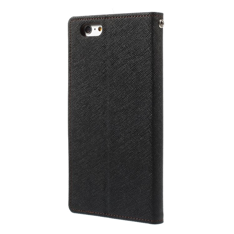 Mercury GOOSPERY Fancy Diary Leather Wallet Cover for iPhone 6 Plus / 6s Plus w/ Stand - Brown / Black-2