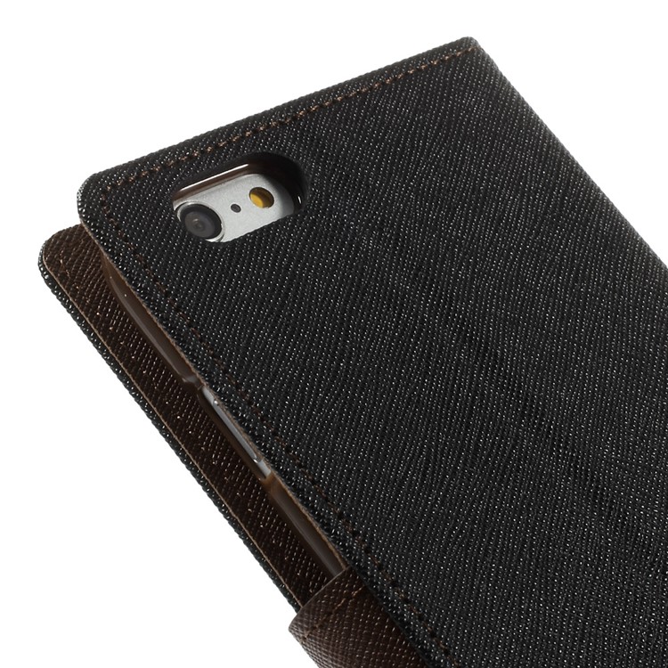 Mercury GOOSPERY Fancy Diary Leather Wallet Cover for iPhone 6 Plus / 6s Plus w/ Stand - Brown / Black-9