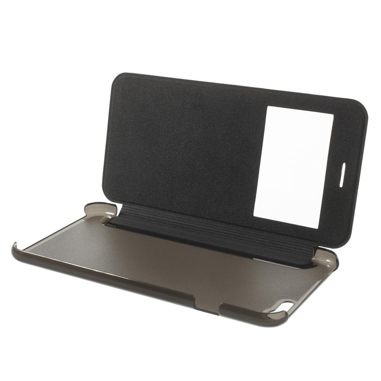 View Window Brushed Leather Folio Case for iPhone 6s Plus / 6 Plus 5.5 inch - Black-6