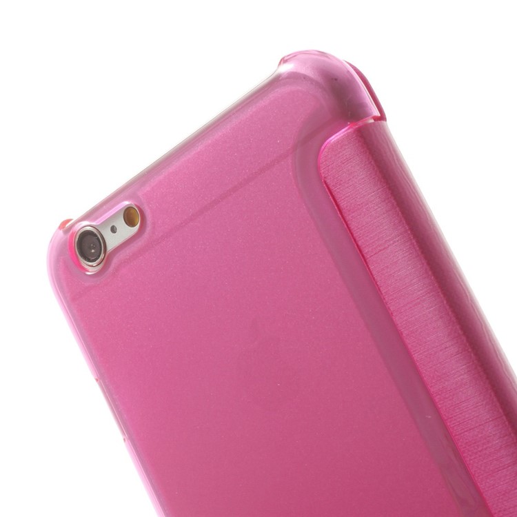 View Window Brushed Leather Folio Case for iPhone 6s Plus / 6 Plus 5.5 inch - Rose-6