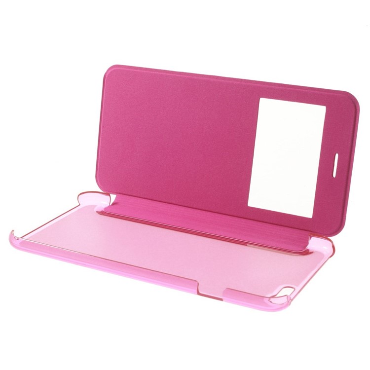 View Window Brushed Leather Folio Case for iPhone 6s Plus / 6 Plus 5.5 inch - Rose-7