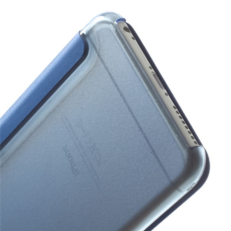 For iPhone 6s Plus / 6 Plus 5.5 inch View Window Brushed Leather Folio Cover - Light Blue-5