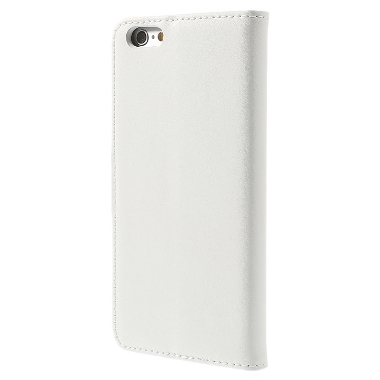 Genuine Split Leather Wallet Stand Case Shell for iPhone 6s / 6 4.7 inch - White-2