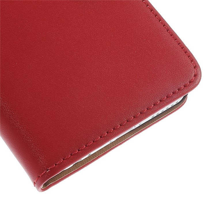 Genuine Split Leather Wallet Stand Case Shell for iPhone 6s / 6 4.7 inch - Red-9