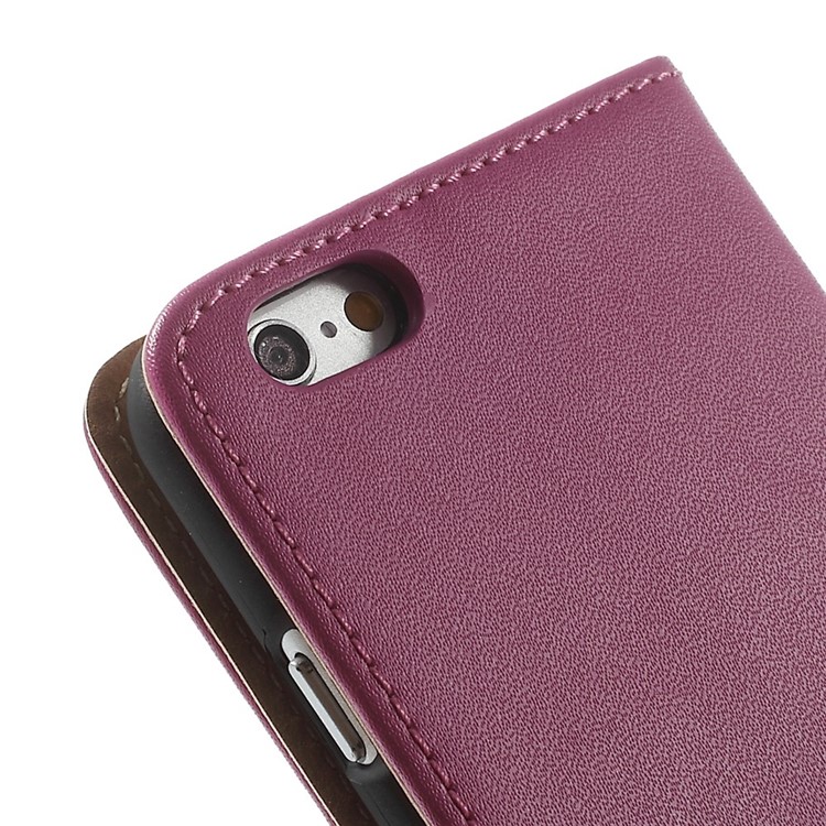 Genuine Split Leather Wallet Stand Case for iPhone 6s / 6 4.7 inch - Rose-10