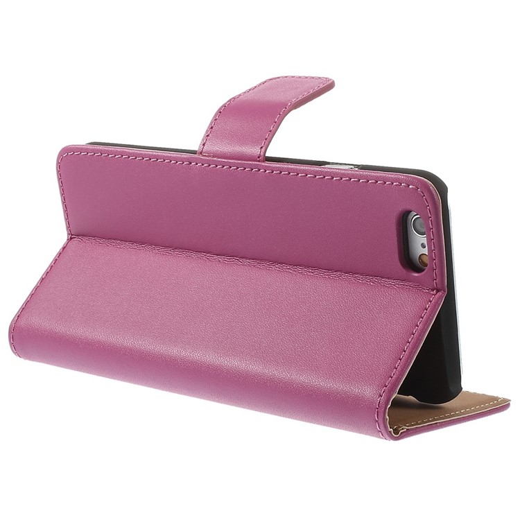Genuine Split Leather Wallet Stand Case for iPhone 6s / 6 4.7 inch - Rose-5