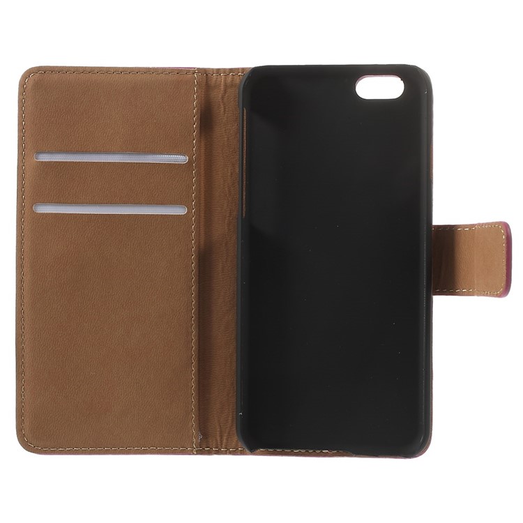 Genuine Split Leather Wallet Stand Case for iPhone 6s / 6 4.7 inch - Rose-7