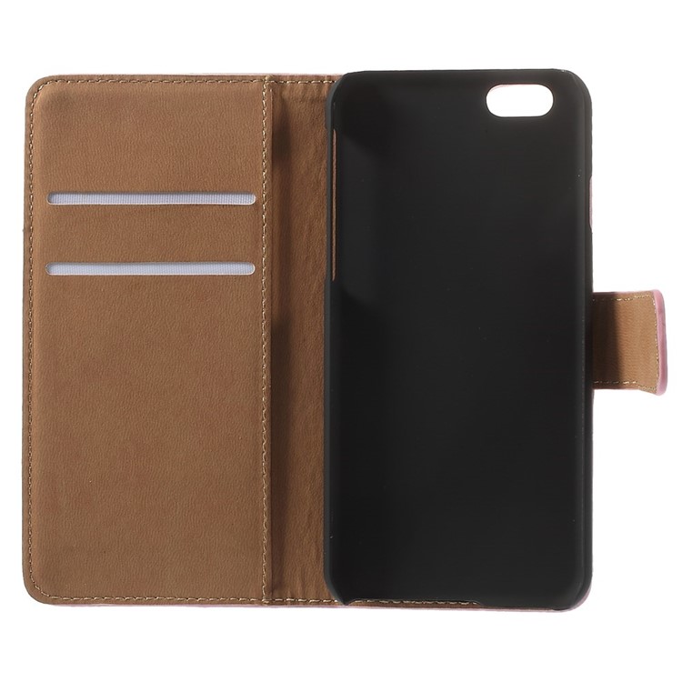 Genuine Split Leather Wallet Stand Case for iPhone 6s / 6 4.7 inch - Pink-7