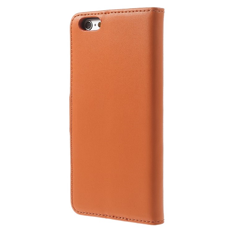 Genuine Split Leather Wallet Stand Case for iPhone 6s / 6 4.7 inch - Orange-2